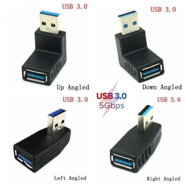 USB 3.x USB-A Male-to-Female Angled Adapter