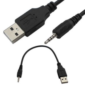 0.2m Black USB-A Male to 2.5mm Male Plug Charging / Data Cable