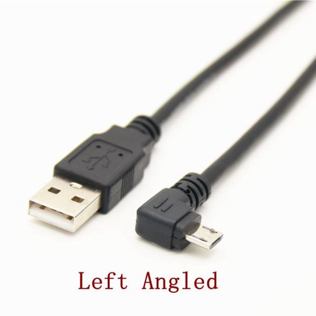USB 2.0 A Male to Micro USB-B Angled Data/Charge Cable